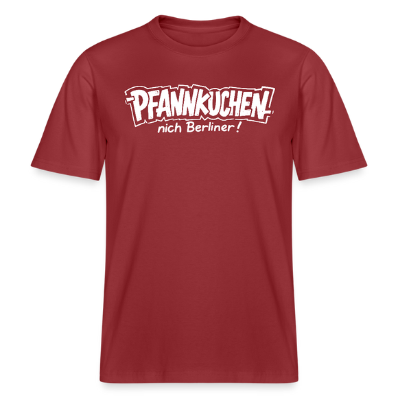 Berlin Shirt-PFANNKUCHEN NICH BERLINER!-RELAXED FIT Unisex bio T-Shirt - Erdrot