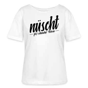 Berlin Shirt-NÜSCHT FÜR SCHWACHE NERVEN-Rundhals Frauen Bio-T-Shirt - Weiß