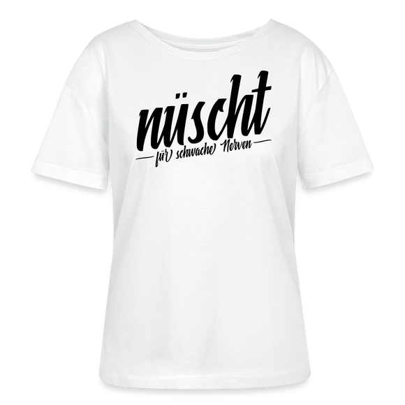 Berlin Shirt-NÜSCHT FÜR SCHWACHE NERVEN-Rundhals Frauen Bio-T-Shirt - Weiß