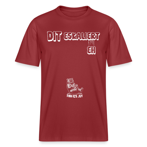 DIT ESKALIERT EH-Relaxed Fit Unisex Bio-T-Shirt - Erdrot