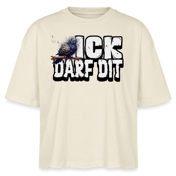 ICK DARF DIT|TAUBE-Frauen Boxy Bio-T-Shirt - Weißgrau