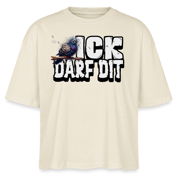 ICK DARF DIT|TAUBE-Frauen Boxy Bio-T-Shirt - Weißgrau