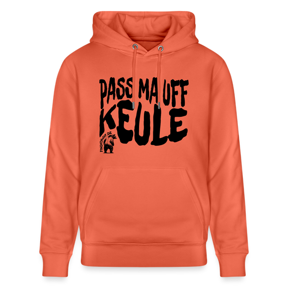 PASS MA UFF KEULE - Unisex Bio-Hoodie - Hellrot