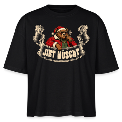 JIBT NÜSCHT-Frauen Boxy Bio-T-Shirt - Schwarz
