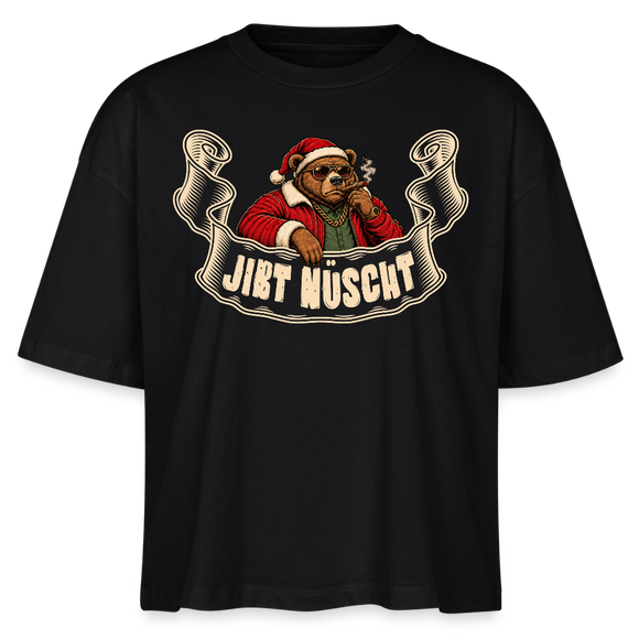 JIBT NÜSCHT-Frauen Boxy Bio-T-Shirt - Schwarz