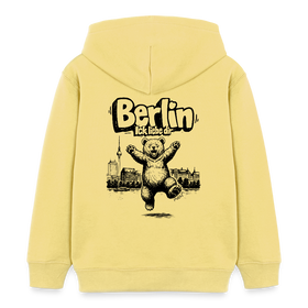 Berlin Souvenir-Kinder Bio-Hoodie-BERLIN ICK LIEBE DIR - Gelb Viva 