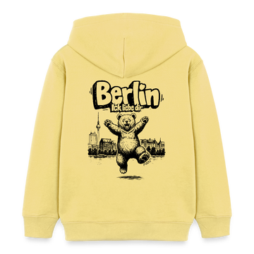 Berlin Souvenir-Kinder Bio-Hoodie-BERLIN ICK LIEBE DIR - Gelb Viva 