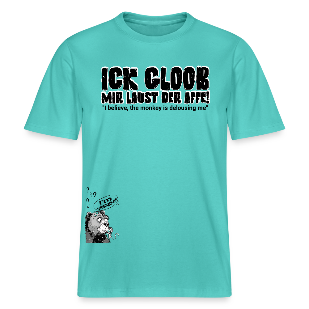 ICK GLOOB MIR LAUST DER AFFE-Relaxed Fit Unisex Bio-T-Shirt - Poolblau