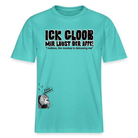 ICK GLOOB MIR LAUST DER AFFE-Relaxed Fit Unisex Bio-T-Shirt - Poolblau