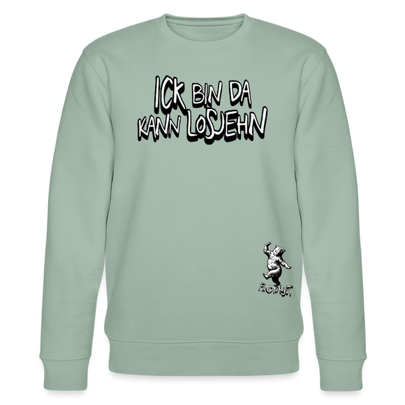 ICK BIN DA - Unisex Bio-Sweatshirt - Helles Graugrün