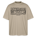 Berliner Spruch-ICK WUNDER MIR-Oversized Unisex Bio T-Shirt - Steingrau