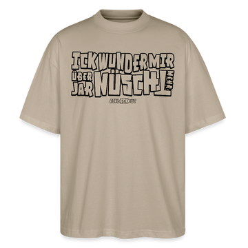 Berliner Spruch-ICK WUNDER MIR-Oversized Unisex Bio T-Shirt - Steingrau