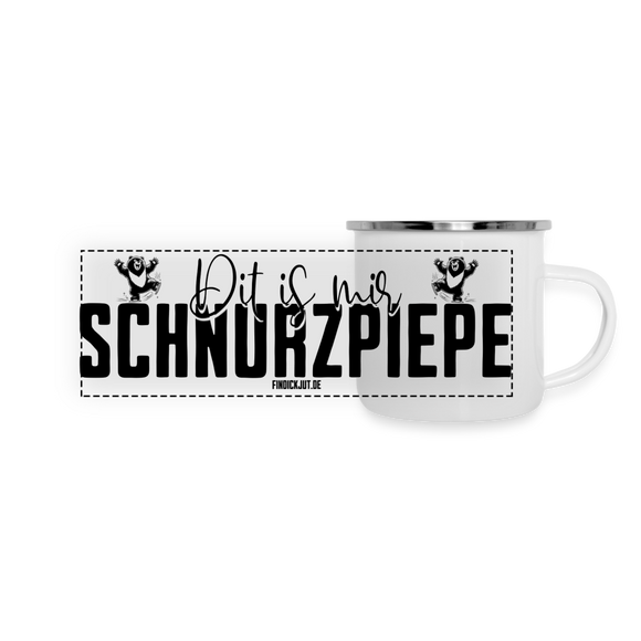 SCHNURZPIEPE - Panorama Emaille-Tasse - Weiß