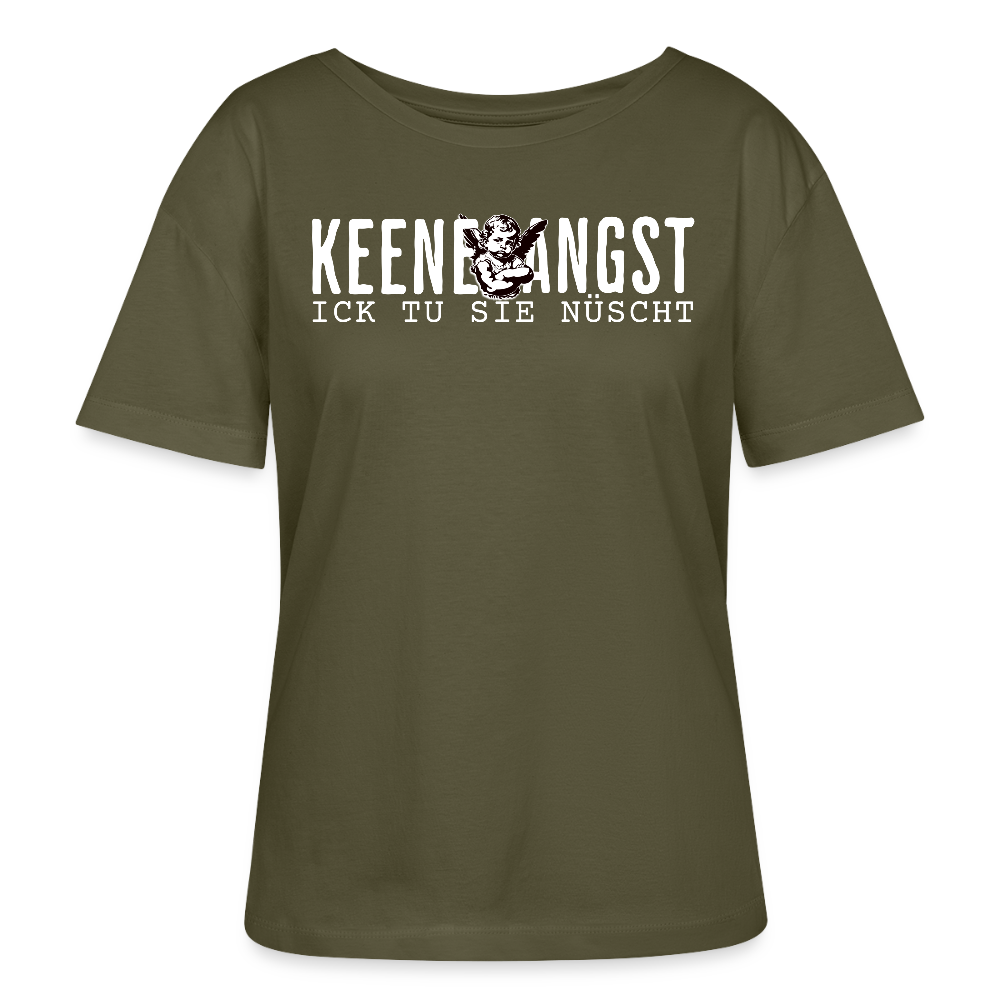 KEENE ANGST ICK TU SIE NÜSCHT-Rundhals Frauen Bio-T-Shirt II - Khaki