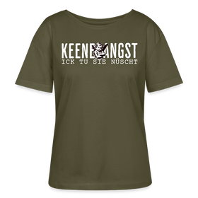 KEENE ANGST ICK TU SIE NÜSCHT-Rundhals Frauen Bio-T-Shirt II - Khaki