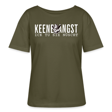 KEENE ANGST ICK TU SIE NÜSCHT-Rundhals Frauen Bio-T-Shirt II - Khaki