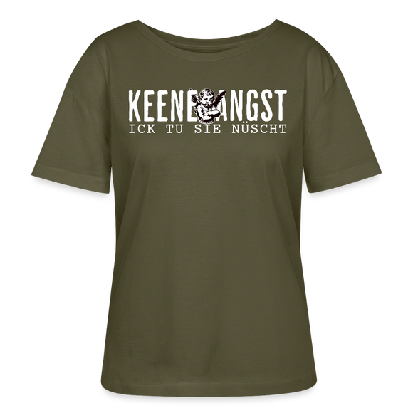 KEENE ANGST ICK TU SIE NÜSCHT-Rundhals Frauen Bio-T-Shirt II - Khaki