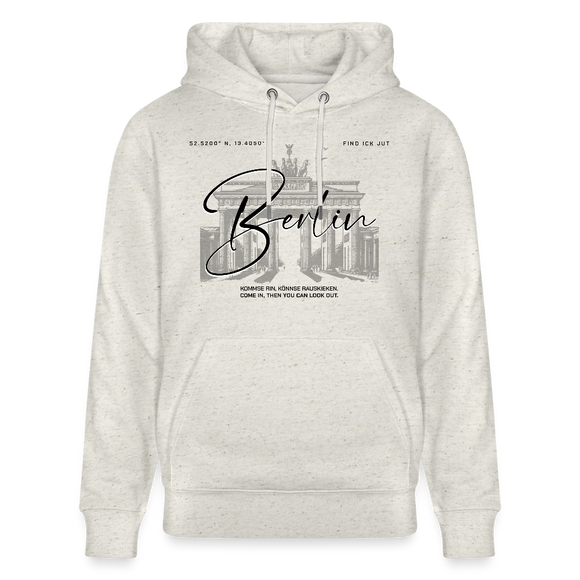 BERLIN-Unisex Bio-Hoodie - Beige meliert