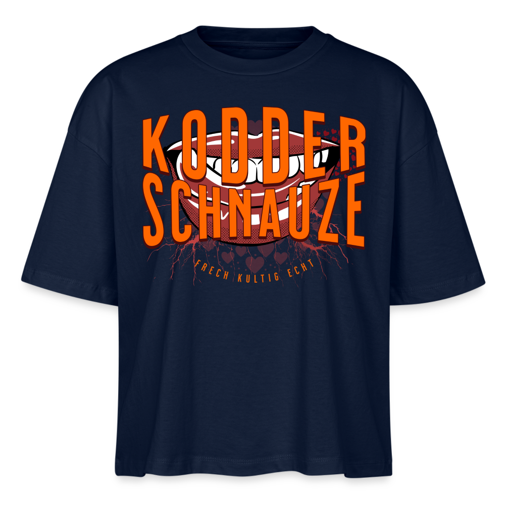 KODDERSCHNAUZE - Frauen Boxy Bio-T-Shirt - Navy