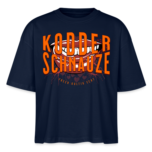KODDERSCHNAUZE - Frauen Boxy Bio-T-Shirt - Navy