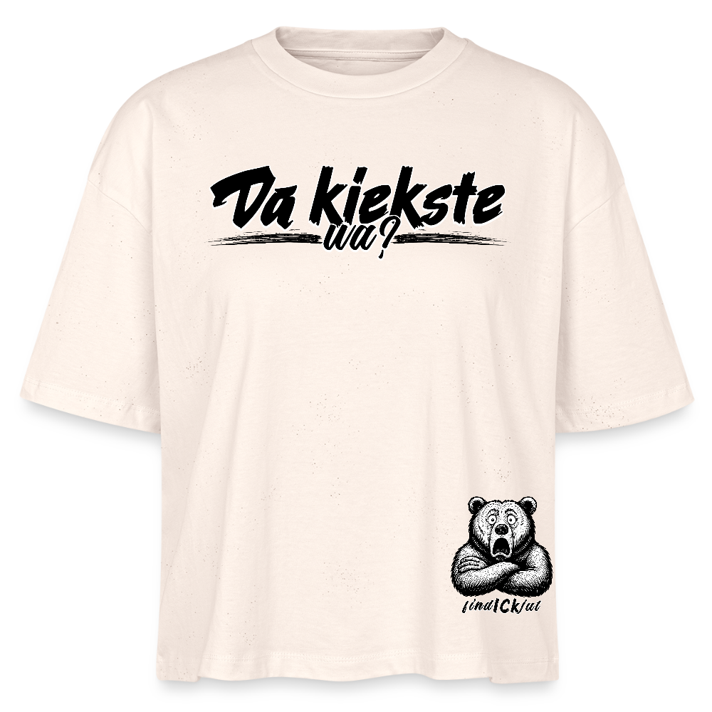 Da kiekste, wa?-Frauen Boxy Bio-T-Shirt II - Weißgrau