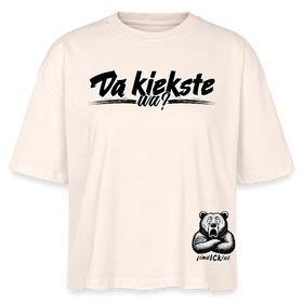 Da kiekste, wa?-Frauen Boxy Bio-T-Shirt II - Weißgrau