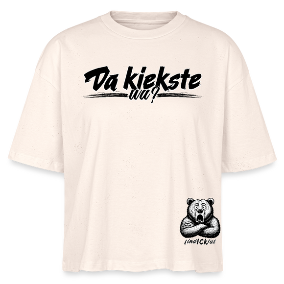 Da kiekste, wa?-Frauen Boxy Bio-T-Shirt II - Weißgrau