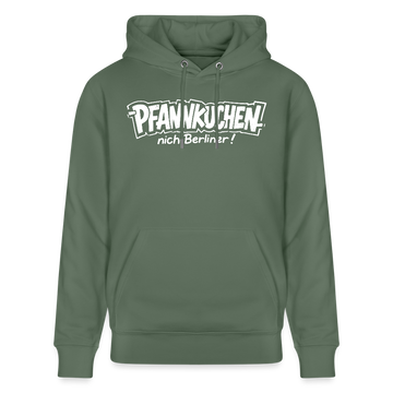 Berliner Spruch-PFANNKUCHEN NICH BERLINER-Unisex Bio-Hoodie - Tanngrün
