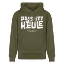 PASS UFF KEULE-Unisex Bio-Hoodie mit echt Berliner Schnauze - Khaki Grün