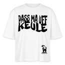 PASS MA UFF KEULE - Frauen Boxy Bio-T-Shirt - Weiß