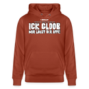 Terrakotta-farbener Bio Hoodie mit dem Spruch in Original Berliner Schnauze 'ICK GLOOB MIR LAUST DER AFFE'-Unisex Bio-Hoodie - Terrakotta