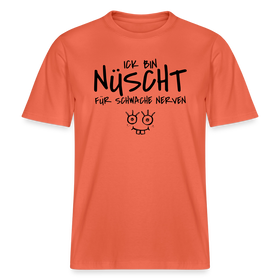 NÜSCHT FÜR SCHWACHE NERVEN-RELAXED FIT Unisex Organic T-Shirt mit Berliner Schnauze - Hellrot