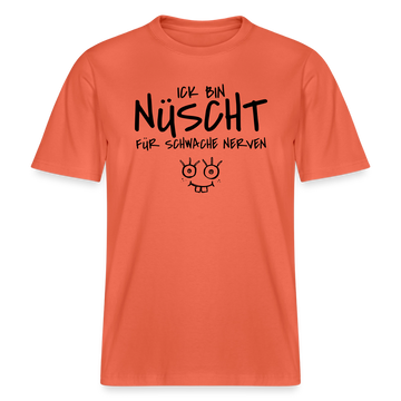 NÜSCHT FÜR SCHWACHE NERVEN-RELAXED FIT Unisex Organic T-Shirt mit Berliner Schnauze - Hellrot