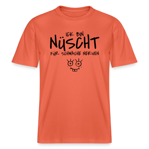 NÜSCHT FÜR SCHWACHE NERVEN-RELAXED FIT Unisex Organic T-Shirt mit Berliner Schnauze - Hellrot