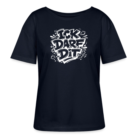 Berlin Shirt-ICK DARF DIT-Rundhals Frauen Bio-T-Shirt - Navy