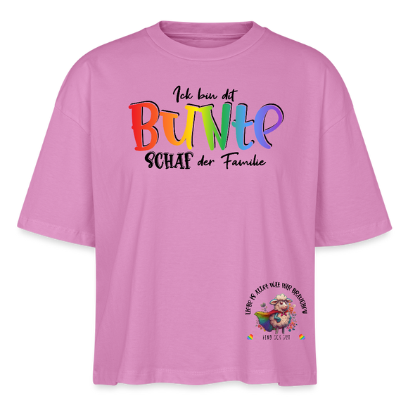 LIEBE IS BUNT-Frauen Boxy Bio-T-Shirt - Pink