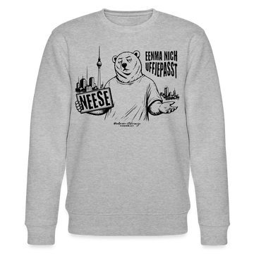 Berlin Souvenir mit Berliner Schnauze-NEESE-Unisex Bio-Sweatshirt - Grau meliert