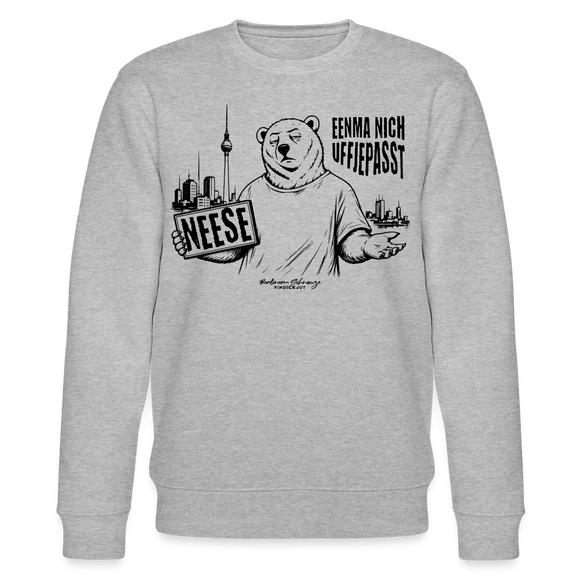 Berlin Souvenir mit Berliner Schnauze-NEESE-Unisex Bio-Sweatshirt - Grau meliert