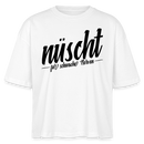 Berlin Shirt-NÜSCHT FÜR SCHWACHE NERVEN-Frauen Boxy Bio-T-Shirt mit Berliner Schnauze - Weiß