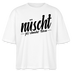 Berlin Shirt-NÜSCHT FÜR SCHWACHE NERVEN-Frauen Boxy Bio-T-Shirt mit Berliner Schnauze - Weiß