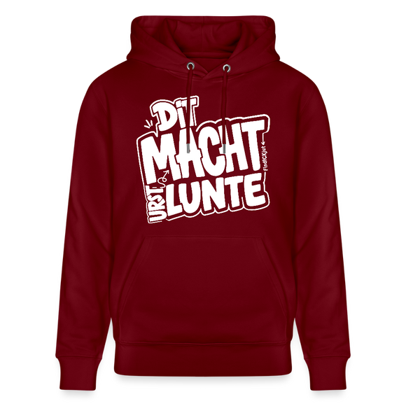 DIT MACHT URST LUNTE-Unisex Bio-Hoodie mit Berliner Dialekt - Burgunderrot
