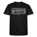 Berliner Spruch-ICK WUNDER MIR ÜBER JAR NÜSCHT MEHR-Männer Premium BIO T-Shirt - weiss gerahmte Schrift auf Schwarzem Stoff