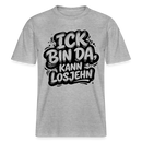 Berlin Shirt-ICK BIN DA, KANN LOSJEHN- RELAXED FIT Unisex Bio T-Shirt - Grau meliert