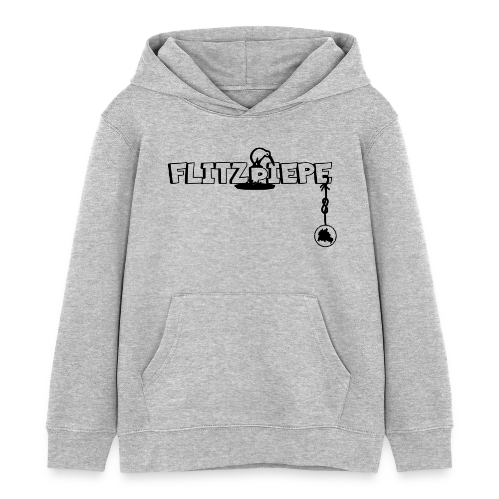 EINE FLITZPIEPE - Kinder Bio-Hoodie - Grau meliert