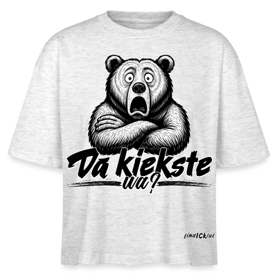 Da kiekste, wa? Frauen Boxy Bio-T-Shirt - Weiß meliert