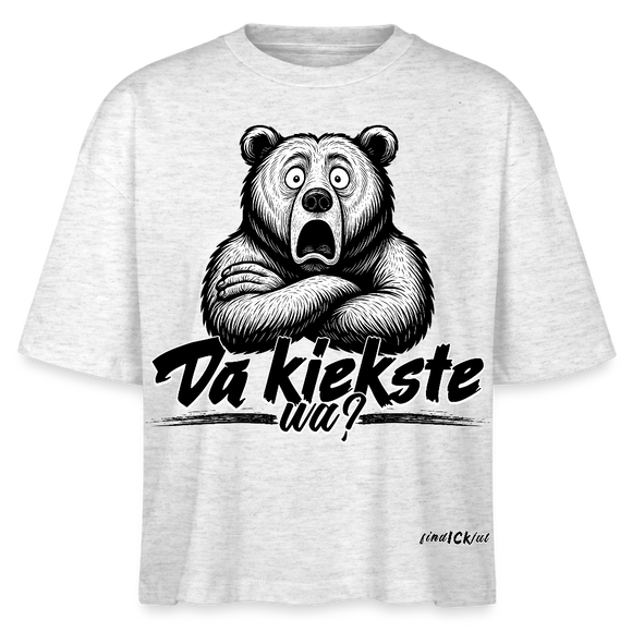 Da kiekste, wa? Frauen Boxy Bio-T-Shirt - Weiß meliert