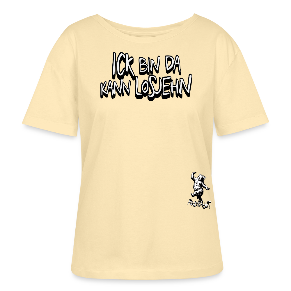 ICK BIN DA-Rundhals Frauen Bio-T-Shirt - Creme