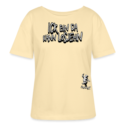 ICK BIN DA-Rundhals Frauen Bio-T-Shirt - Creme