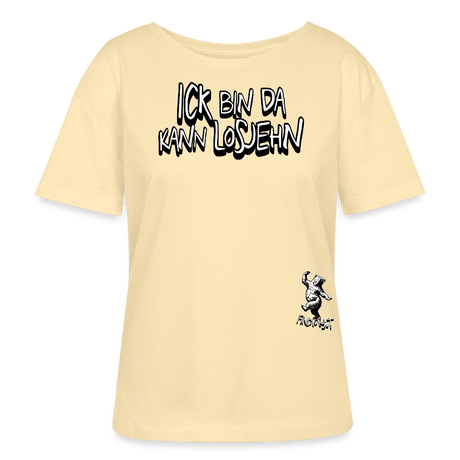 ICK BIN DA-Rundhals Frauen Bio-T-Shirt - Creme