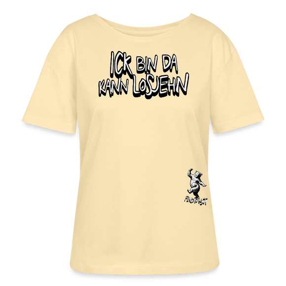 ICK BIN DA-Rundhals Frauen Bio-T-Shirt - Creme